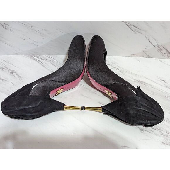 Betsey Johnson Women's Black Tulip Heels Size 8.5 - Picture 6 of 8